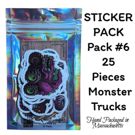 STICKER PACK - Pack #6 - 25 Pieces - Monster Trucks