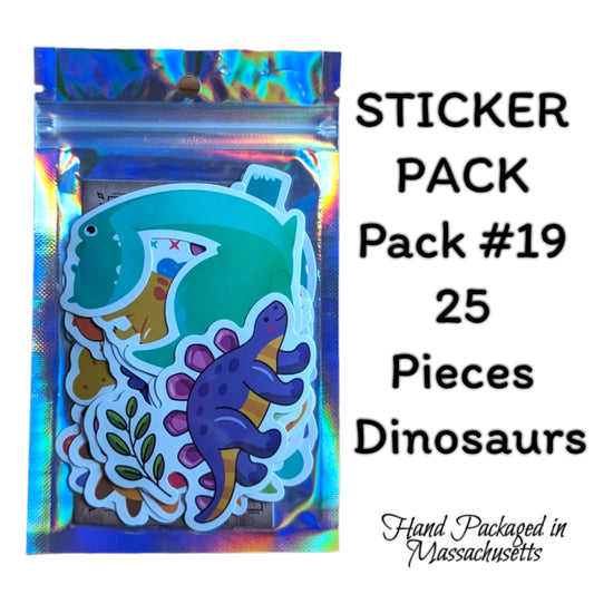 STICKER PACK - Pack #19 - 25 Pieces - Dinosaurs