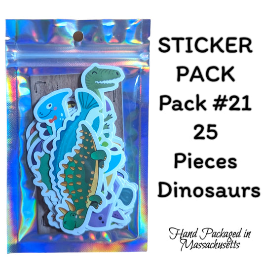 STICKER PACK - Pack #21 - 25 Pieces - Dinosaurs