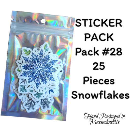 STICKER PACK - Pack #28 - 25 Pieces - Snowflakes