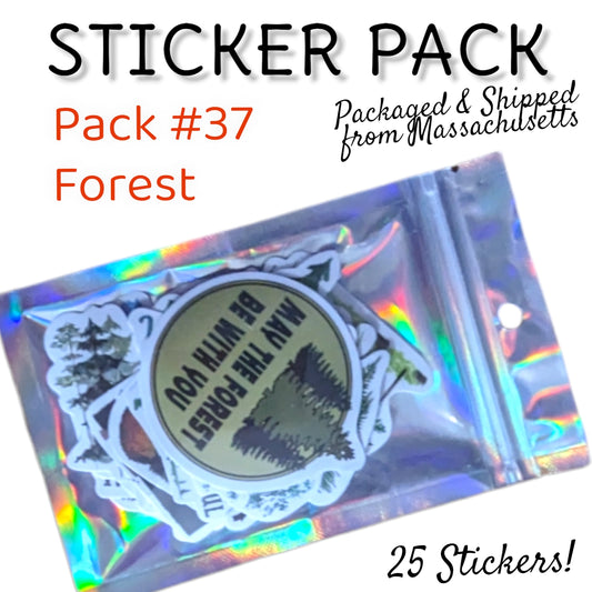 STICKER PACK - Pack #37  - 25 Pieces - Forest