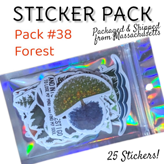 STICKER PACK - Pack #38  - 25 Pieces - Forest