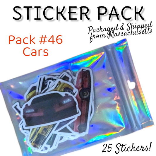 STICKER PACK - Pack #46  - 25 Pieces - Cars