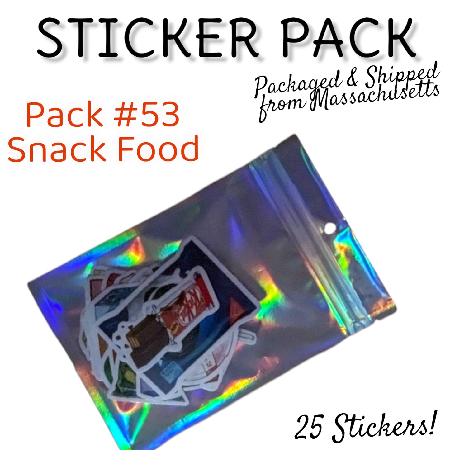 STICKER PACK - Pack #53  - 25 Pieces - Snack Foods