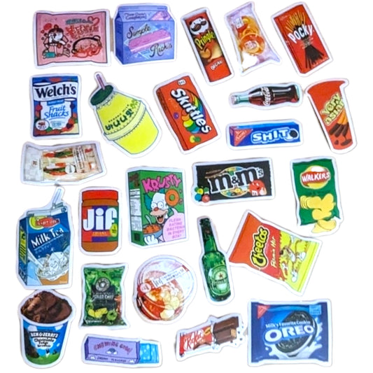 STICKER PACK - Pack #53  - 25 Pieces - Snack Foods