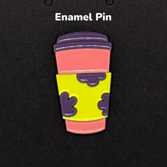 Cartoon Themed Coffee Cup Enamel Pin #145