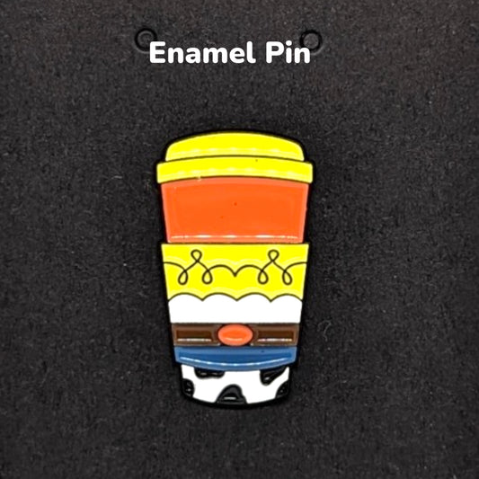 Cartoon Themed Coffee Cup Enamel Pin #154